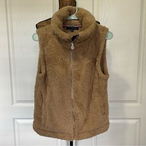 Tommy Hilfiger Faux Fur Teddy Vest Small Camel Tan